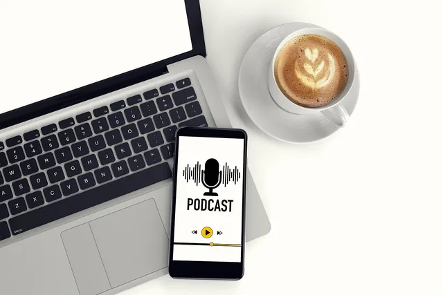podcast, microphone, laptop, listening, coffee cup, record, audio, podcast, podcast, podcast, podcast, podcast. Podcast sponsorship operations